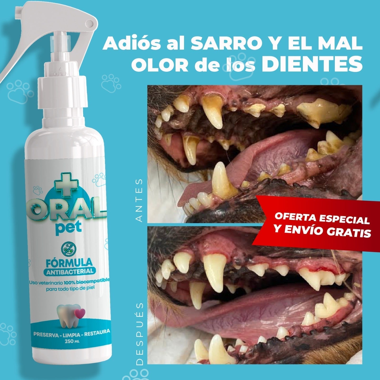 OralPet™ Dile Adiós Al Sarro - Limpieza bucal para mascotas con envío gratis 🎁