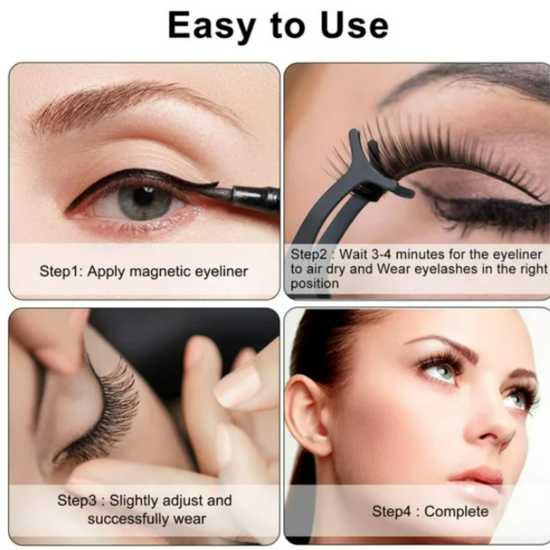 5 Pares de Pestañas Magnéticas Mixtas + 1 Delineador Líquido  ¡ENVíO GRATIS!!!