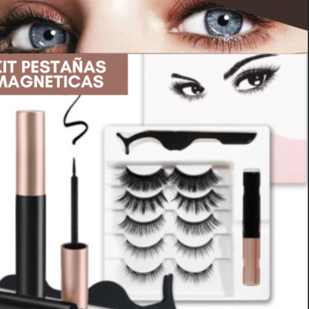 5 Pares de Pestañas Magnéticas Mixtas + 1 Delineador Líquido  ¡ENVíO GRATIS!!!